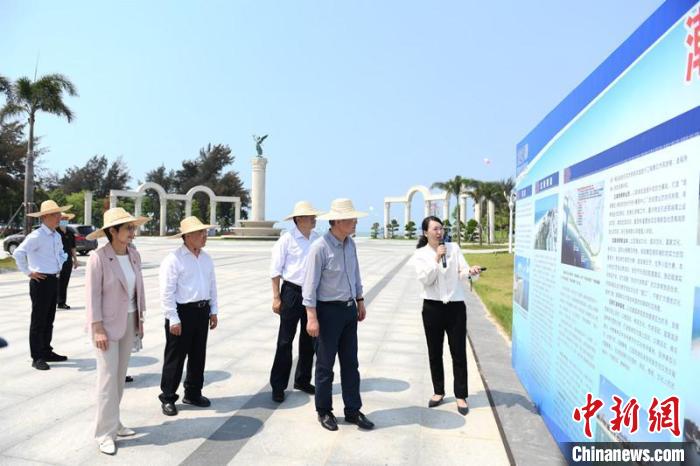 圖為蔡達(dá)峰一行了解北海銀灘景區(qū)改造提升工程情況。　林浩 攝
