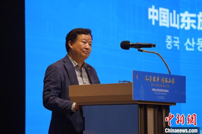 韓國一般旅游業(yè)協(xié)會副會長白承弻致辭?！⑿?攝