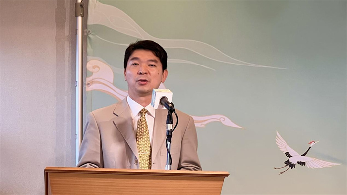中國(guó)駐東京旅游辦事處主任歐陽安致辭。中國(guó)駐東京旅游辦事處供圖