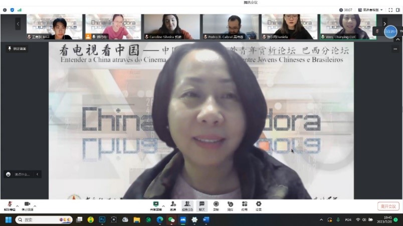 中國傳媒大學(xué)外國語言文化學(xué)院院長文春英教授。 論壇截圖