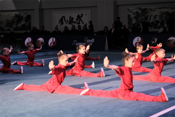 俄羅斯青少年在開幕式上進行武術(shù)表演。駐俄羅斯大使館供圖