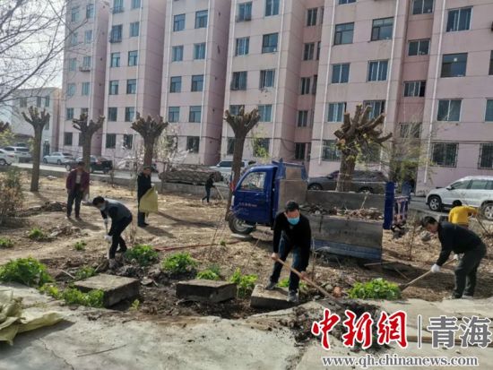圖為尖扎干部職工生態(tài)建設(shè)和環(huán)境保護(hù)現(xiàn)場(chǎng)。尖宣 供圖