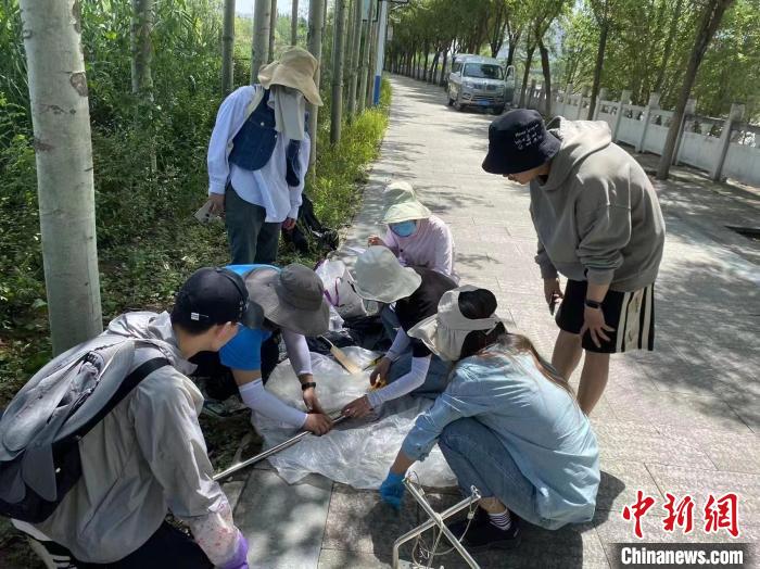圖為科研人員正在進(jìn)行監(jiān)測(cè)?！∥鲗庝宜畤?guó)家濕地公園供圖