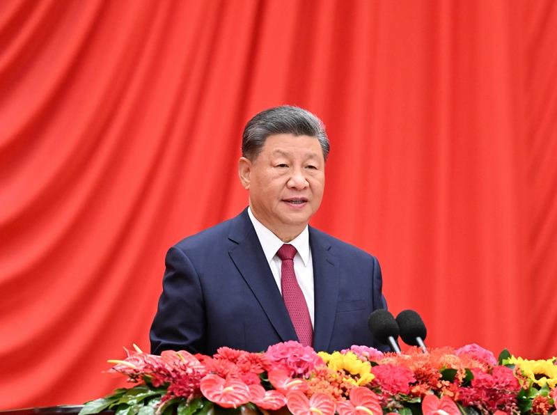 △2024年9月30日，慶祝中華人民共和國(guó)成立75周年招待會(huì)在北京人民大會(huì)堂隆重舉行。習(xí)近平總書(shū)記出席招待會(huì)并發(fā)表重要講話。