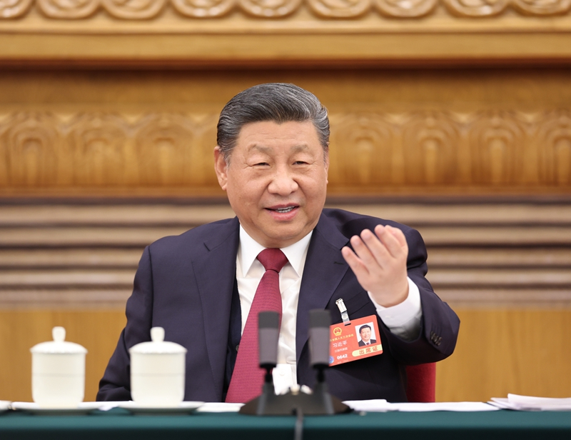 2025年3月5日下午，習(xí)近平總書記參加他所在的十四屆全國人大三次會議江蘇代表團(tuán)審議。