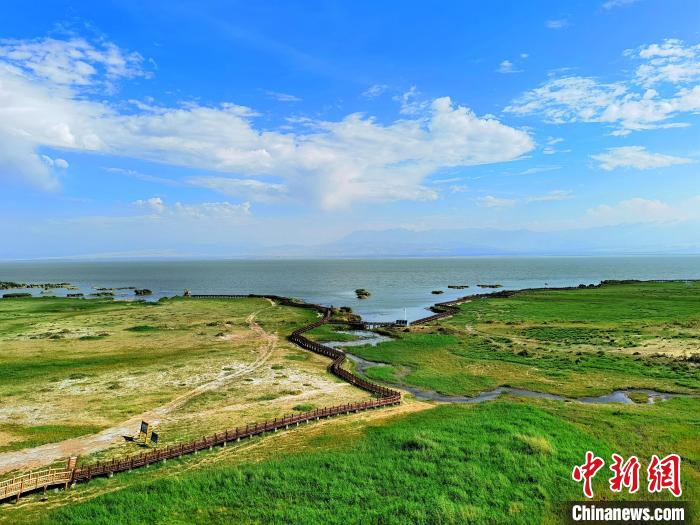 圖為航拍都蘭湖國家濕地公園?！∑钤鲚?攝
