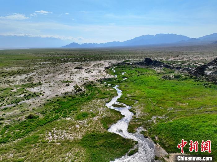 圖為航拍都蘭湖國家濕地公園綠意盎然?！∑钤鲚?攝