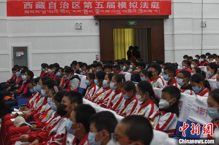 圖為西藏自治區(qū)第五屆模擬法庭現(xiàn)場(chǎng)?！∝暩聛硭?攝